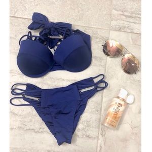 Beach Bunny “Material Girl” Royal Blue Bikini Set